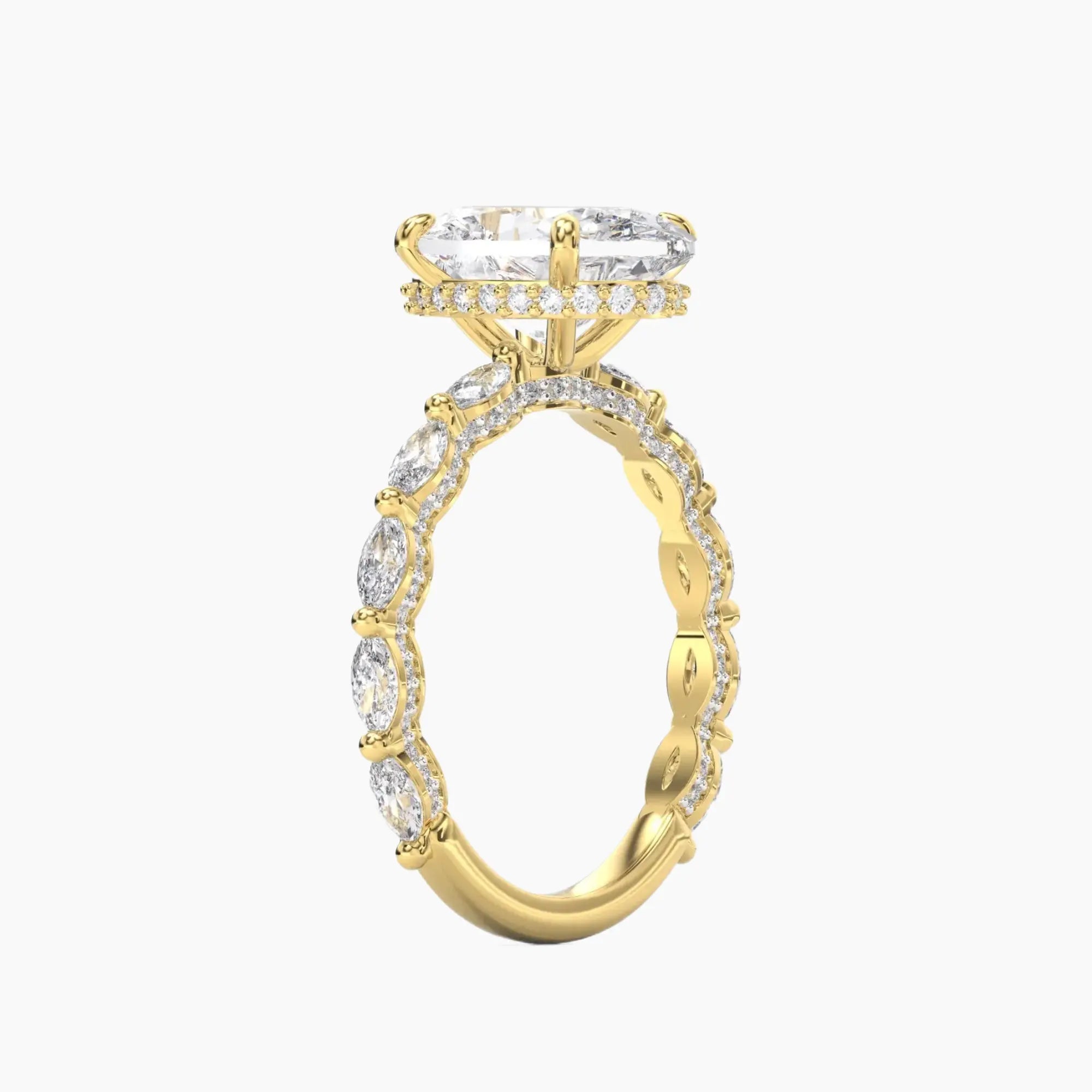 Twinkle Oval Hidden Halo 1.5 Carat Lab Grown Diamond Engagement Ring in 18K White Gold