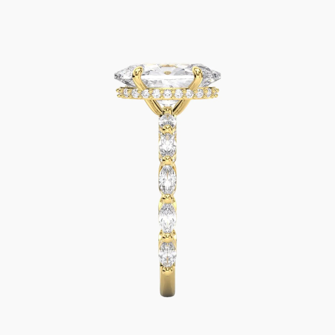 Twinkle Oval Hidden Halo 2.5 Carat Lab Grown Diamond Engagement Ring in 18K White Gold