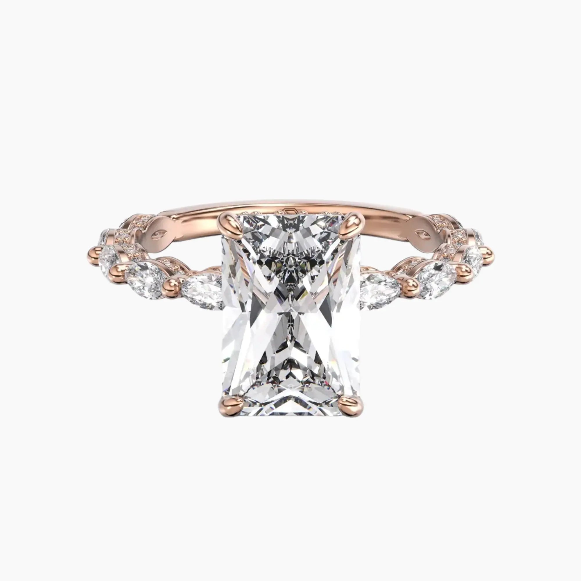Twinkle Radiant Hidden Halo 2.5 Carat Lab Grown Diamond Engagement Ring in 18K White Gold