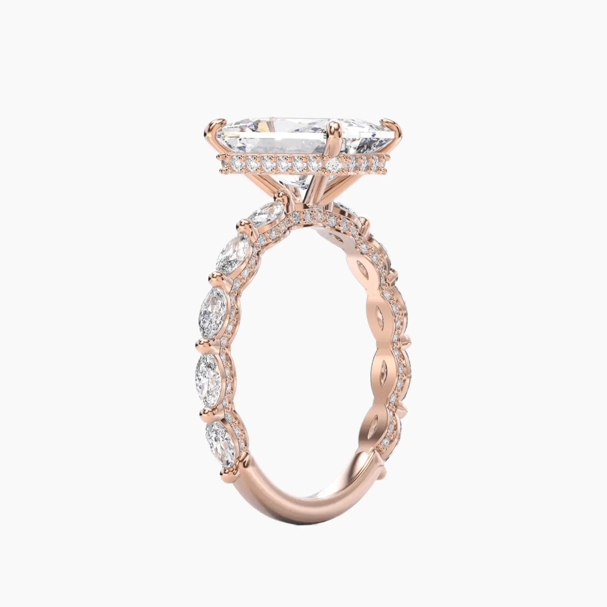 Twinkle Radiant Hidden Halo 2 Carat Lab Grown Diamond Engagement Ring in 18K White Gold