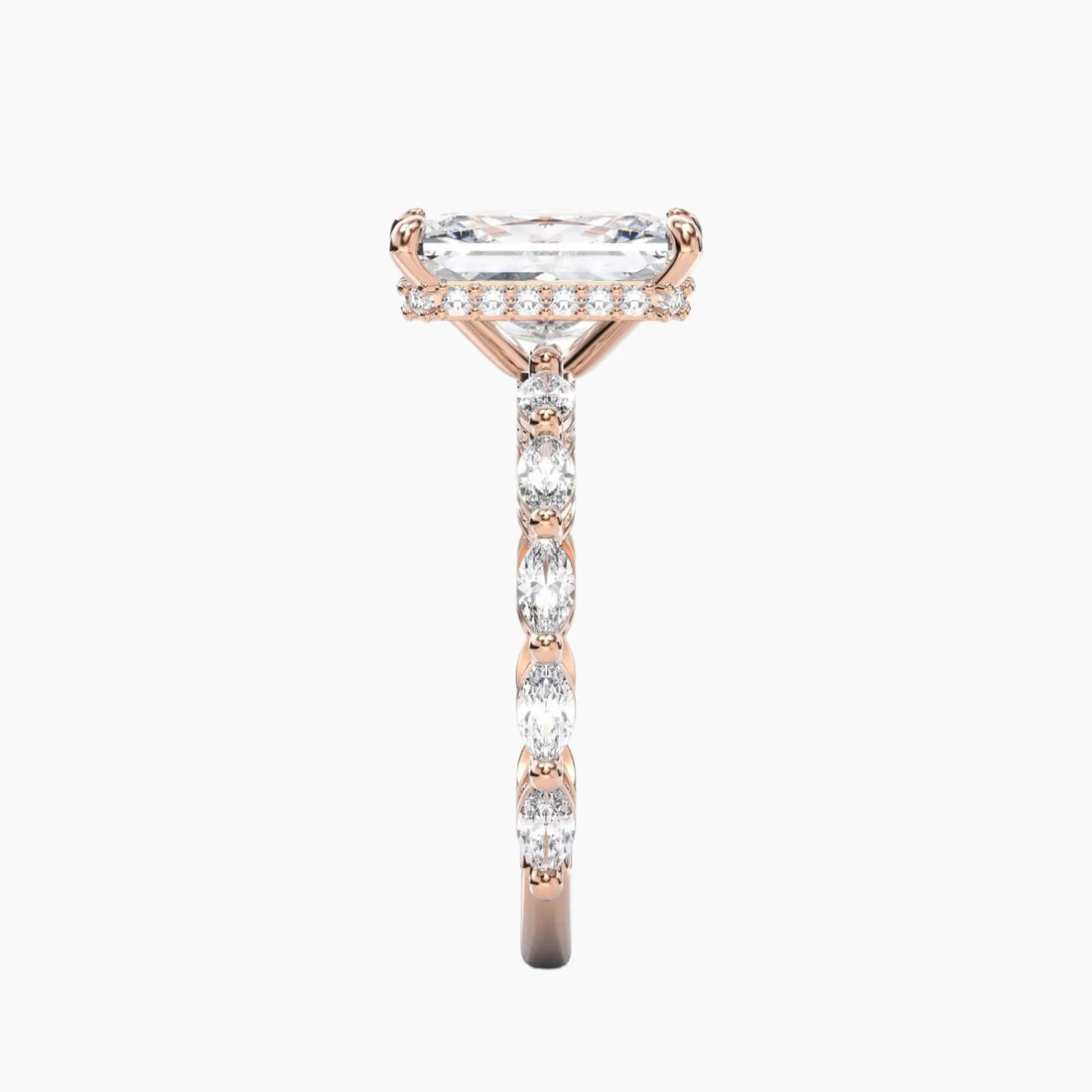 Twinkle Radiant Hidden Halo 1.5 Carat Lab Grown Diamond Engagement Ring in 18K White Gold