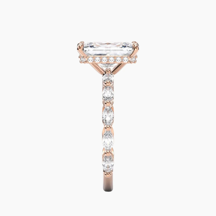 Twinkle Radiant Hidden Halo 1.5 Carat Lab Grown Diamond Engagement Ring in 14K White Gold
