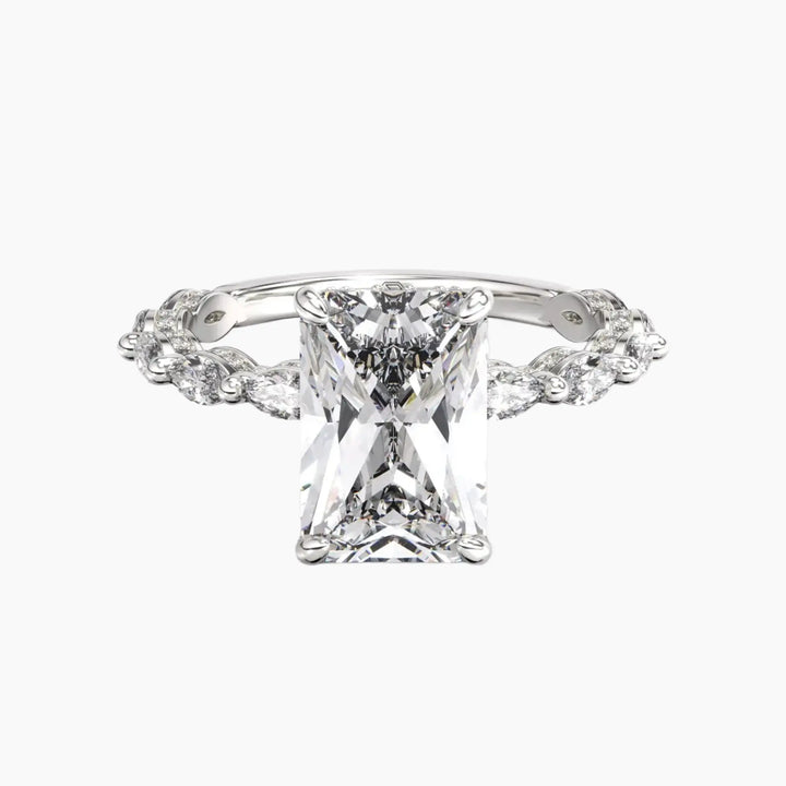 Twinkle Radiant Hidden Halo 2 Carat Lab Grown Diamond Engagement Ring in 14K White Gold