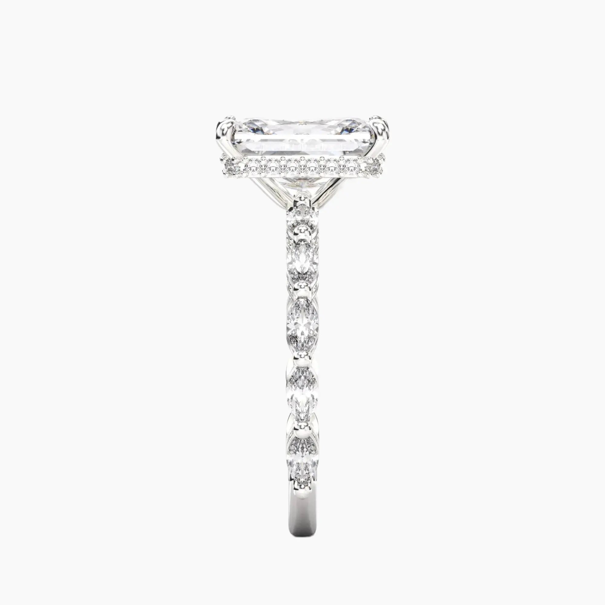 Twinkle Radiant Hidden Halo 2.5 Carat Lab Grown Diamond Engagement Ring in 14K White Gold