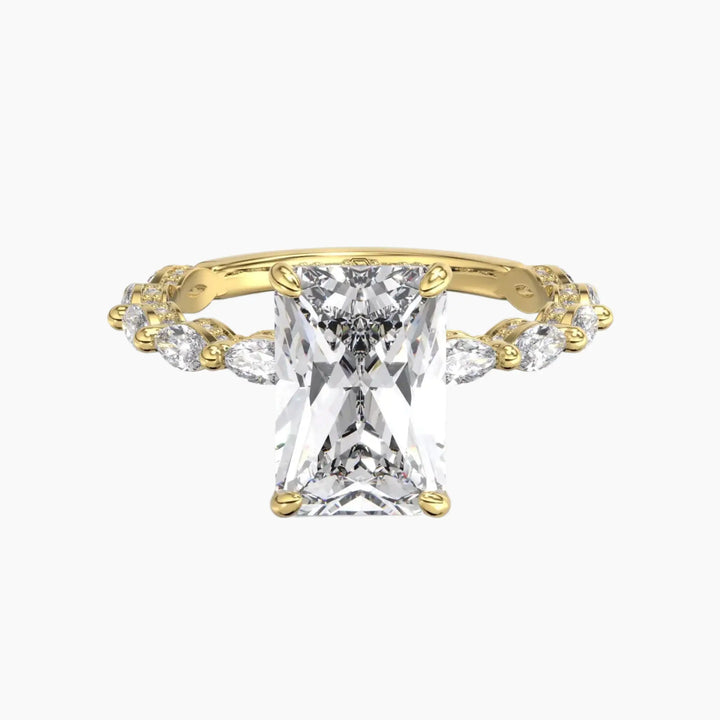 Twinkle Radiant Hidden Halo 1.5 Carat Lab Grown Diamond Engagement Ring in 14K Yellow Gold
