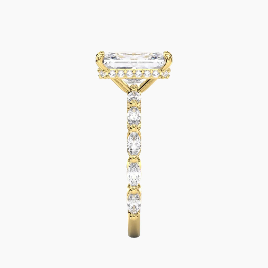Twinkle Radiant Hidden Halo 2 Carat Lab Grown Diamond Engagement Ring in 18K Rose Gold