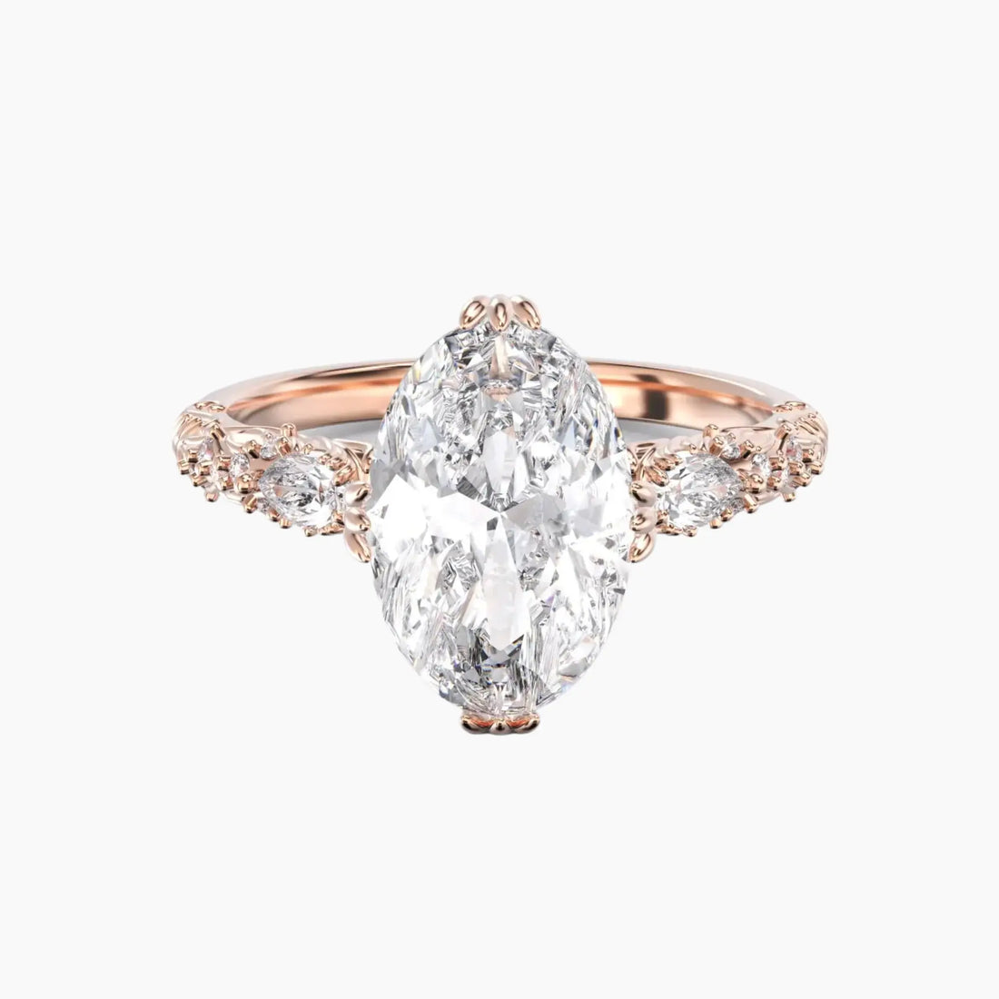 Velour Oval Unique 1.5 Carat Lab Grown Diamond Engagement Ring in 14K Yellow Gold