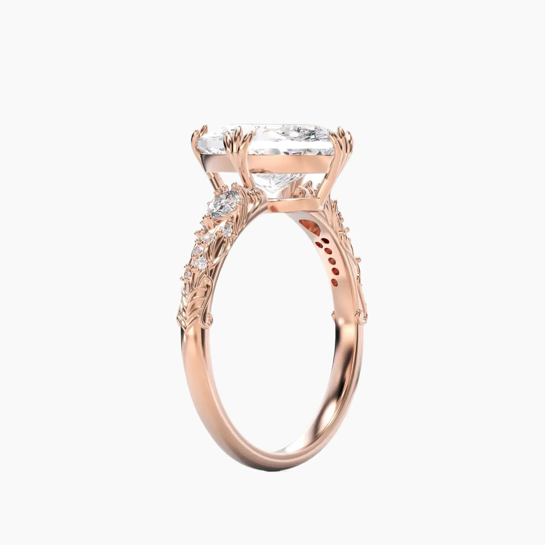 Velour Oval Unique 2 Carat Lab Grown Diamond Engagement Ring in 14K Yellow Gold