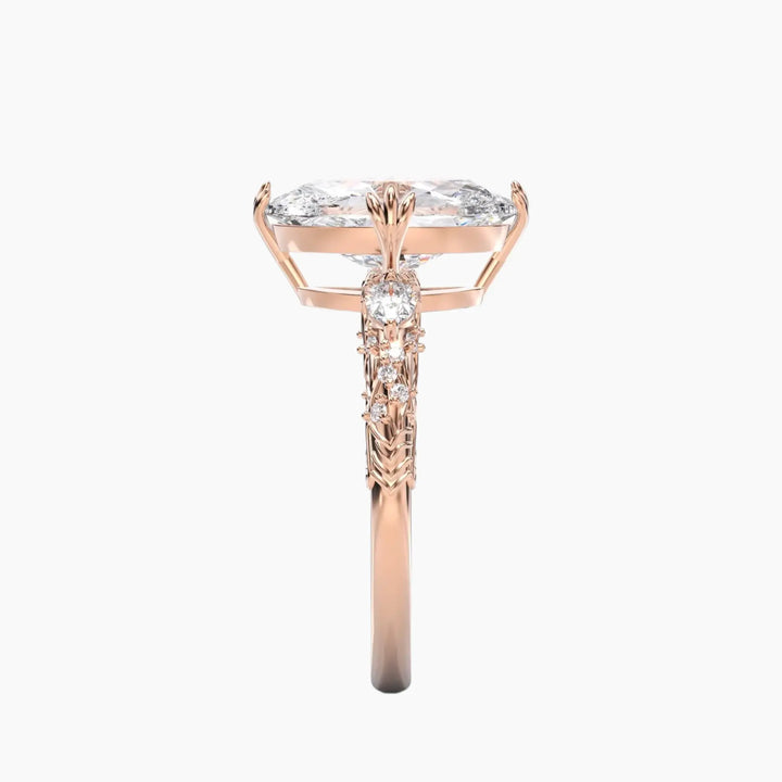 Velour Oval Unique 1.5 Carat Lab Grown Diamond Engagement Ring in 14K White Gold