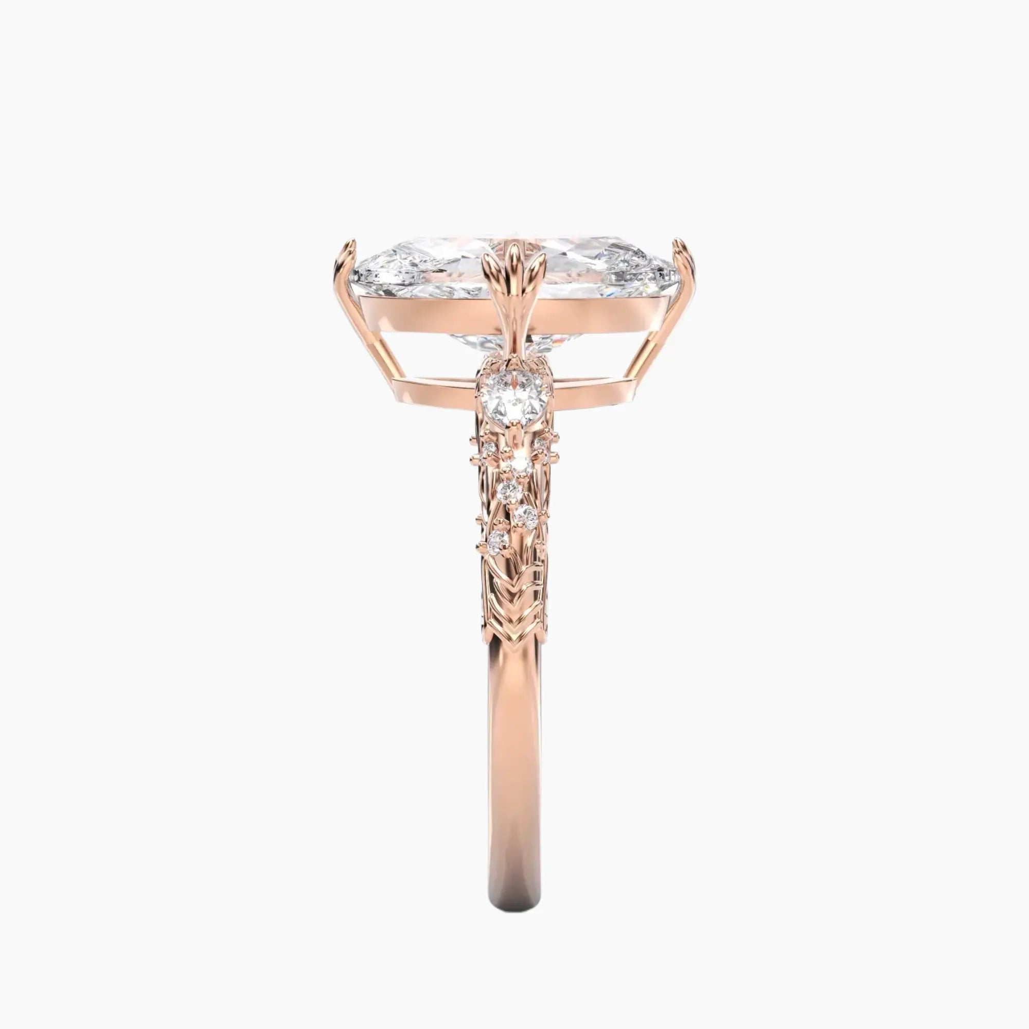 Velour Oval Unique 2 Carat Lab Grown Diamond Engagement Ring in 14K Yellow Gold