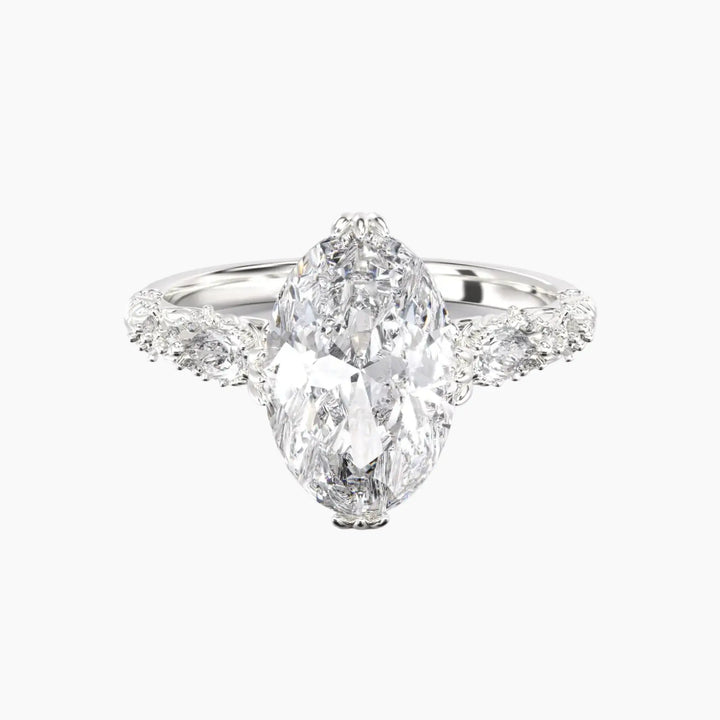 Velour Oval Unique 2 Carat Lab Grown Diamond Engagement Ring in 14K White Gold