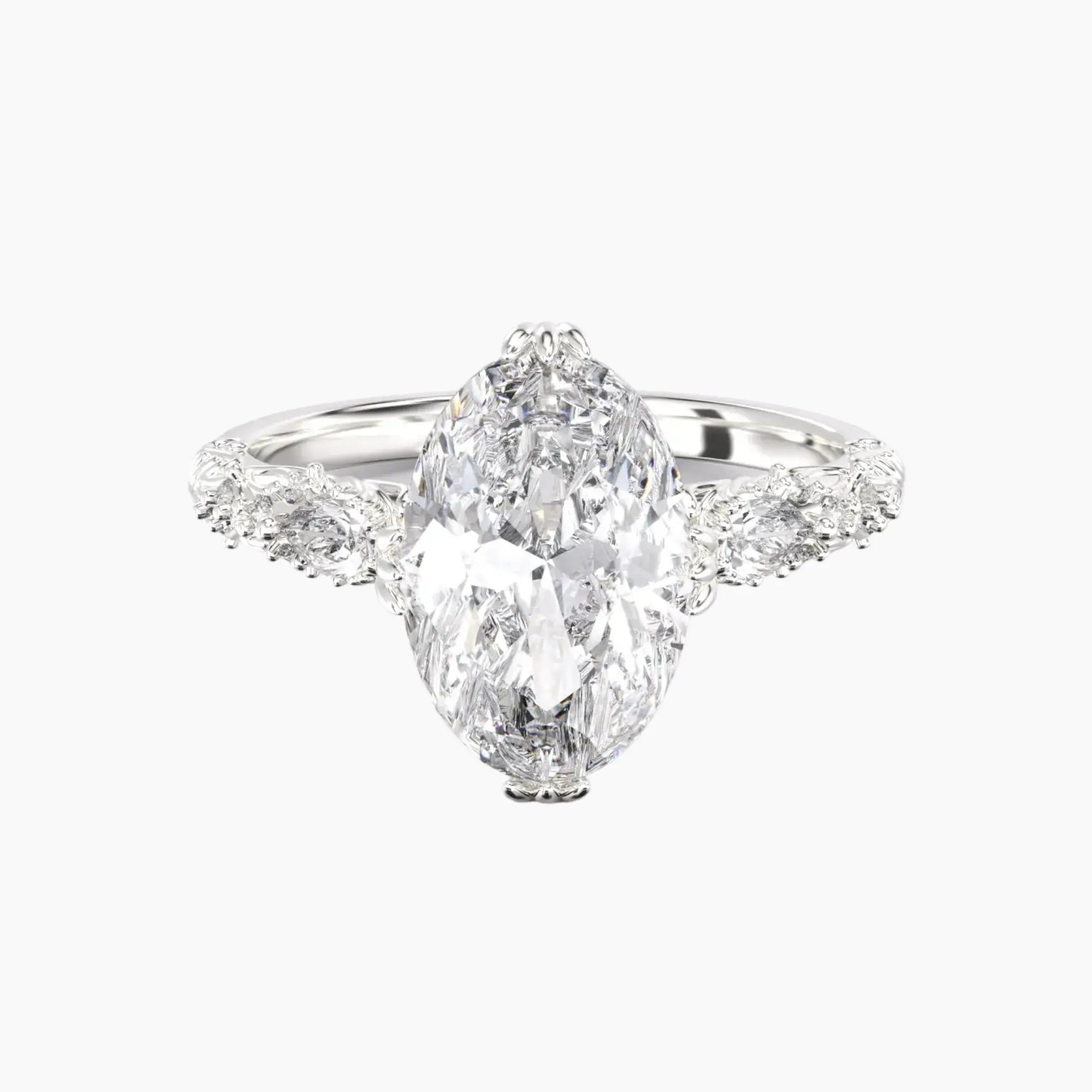 Velour Oval Unique 2 Carat Lab Grown Diamond Engagement Ring in 14K Yellow Gold