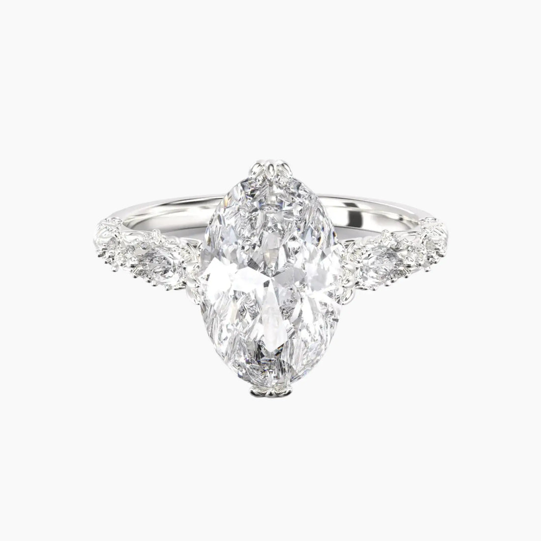 Velour Oval Unique 3 Carat Lab Grown Diamond Engagement Ring in 18K Rose Gold