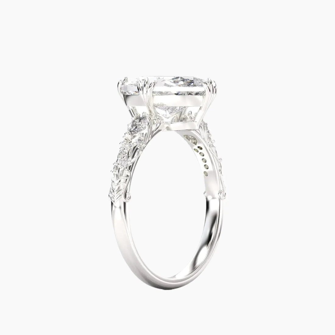 Velour Oval Unique 3 Carat Lab Grown Diamond Engagement Ring in 14K Yellow Gold