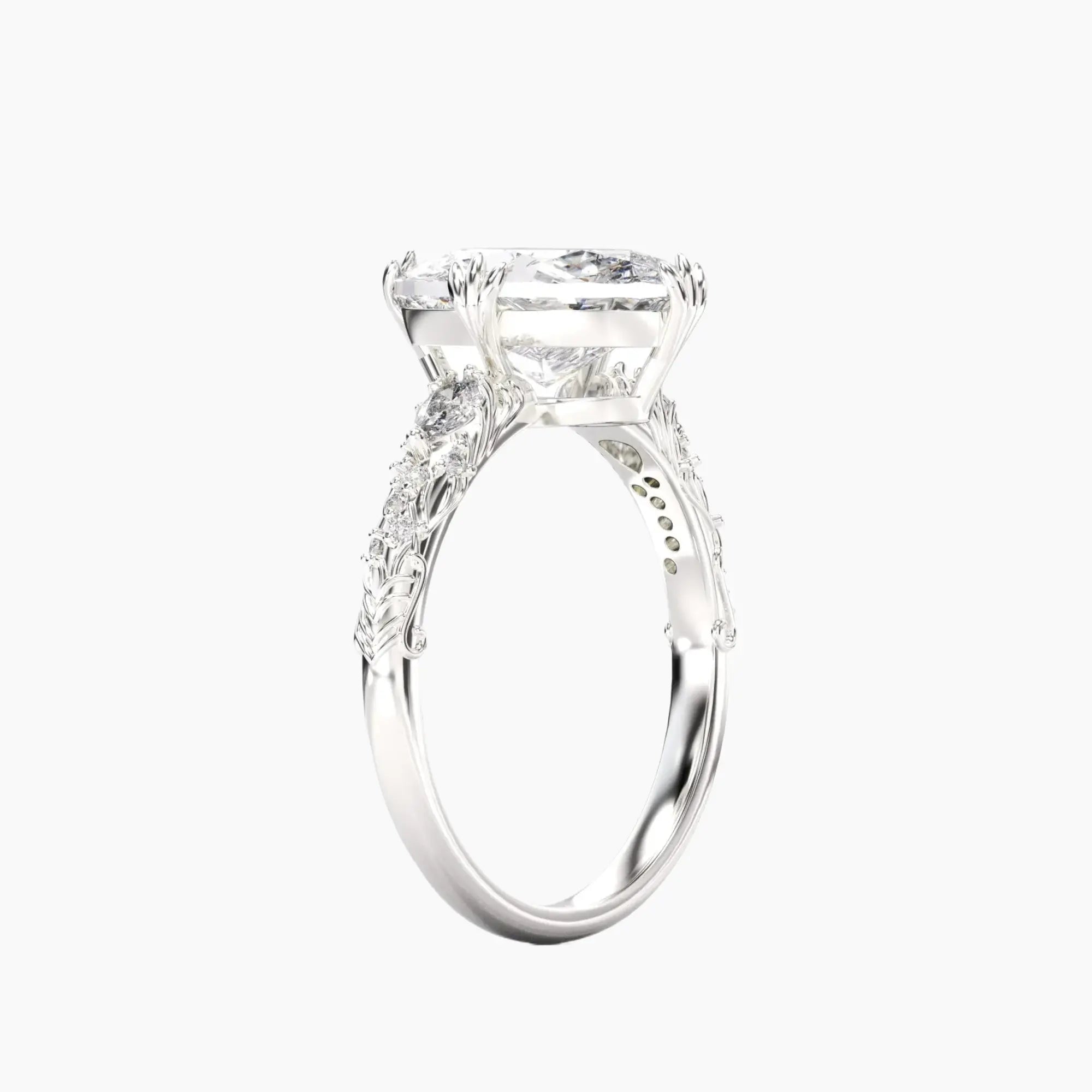 Velour Oval Unique 3 Carat Lab Grown Diamond Engagement Ring in 14K Rose Gold