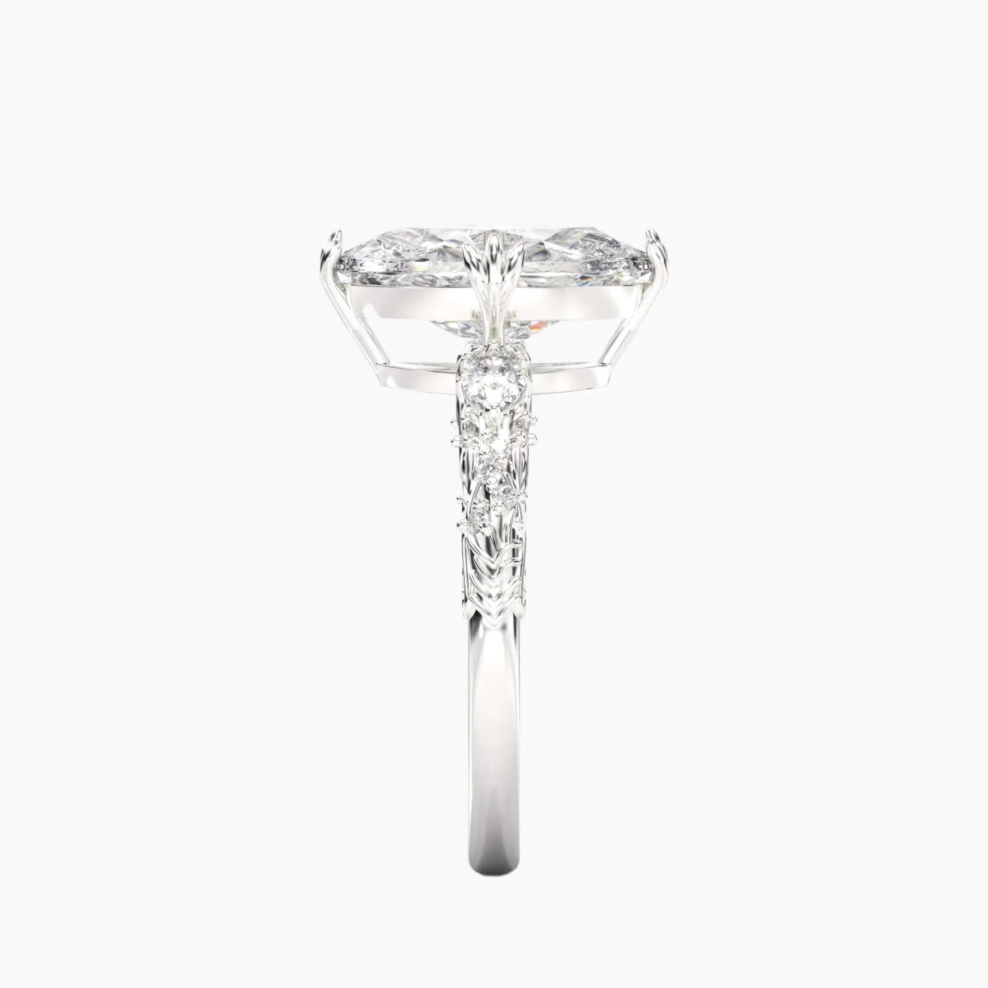 Velour Oval Unique 1.5 Carat Lab Grown Diamond Engagement Ring in 14K Yellow Gold