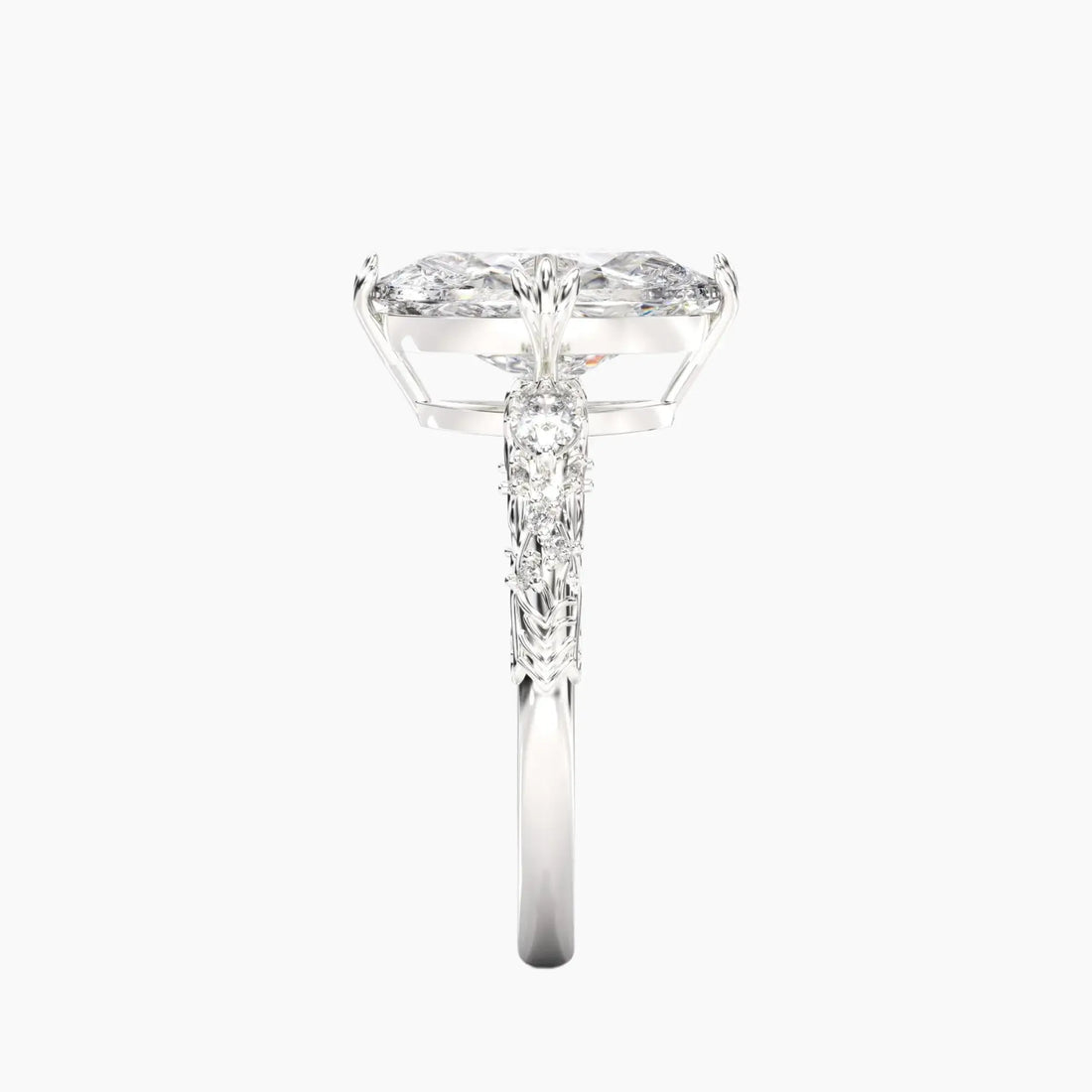 Velour Oval Unique 3 Carat Lab Grown Diamond Engagement Ring in 14K Rose Gold