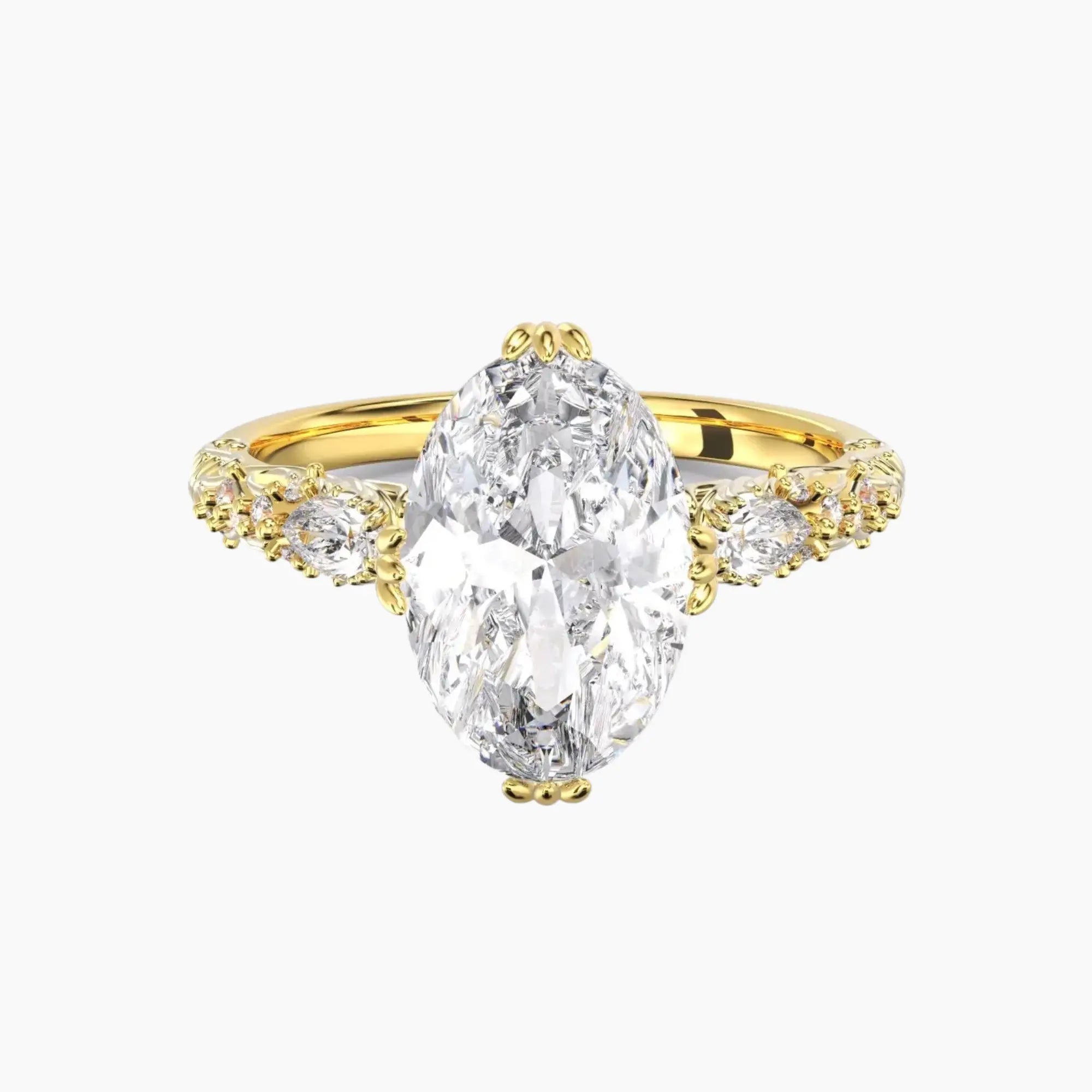 Velour Oval Unique 2 Carat Lab Grown Diamond Engagement Ring in 18K White Gold