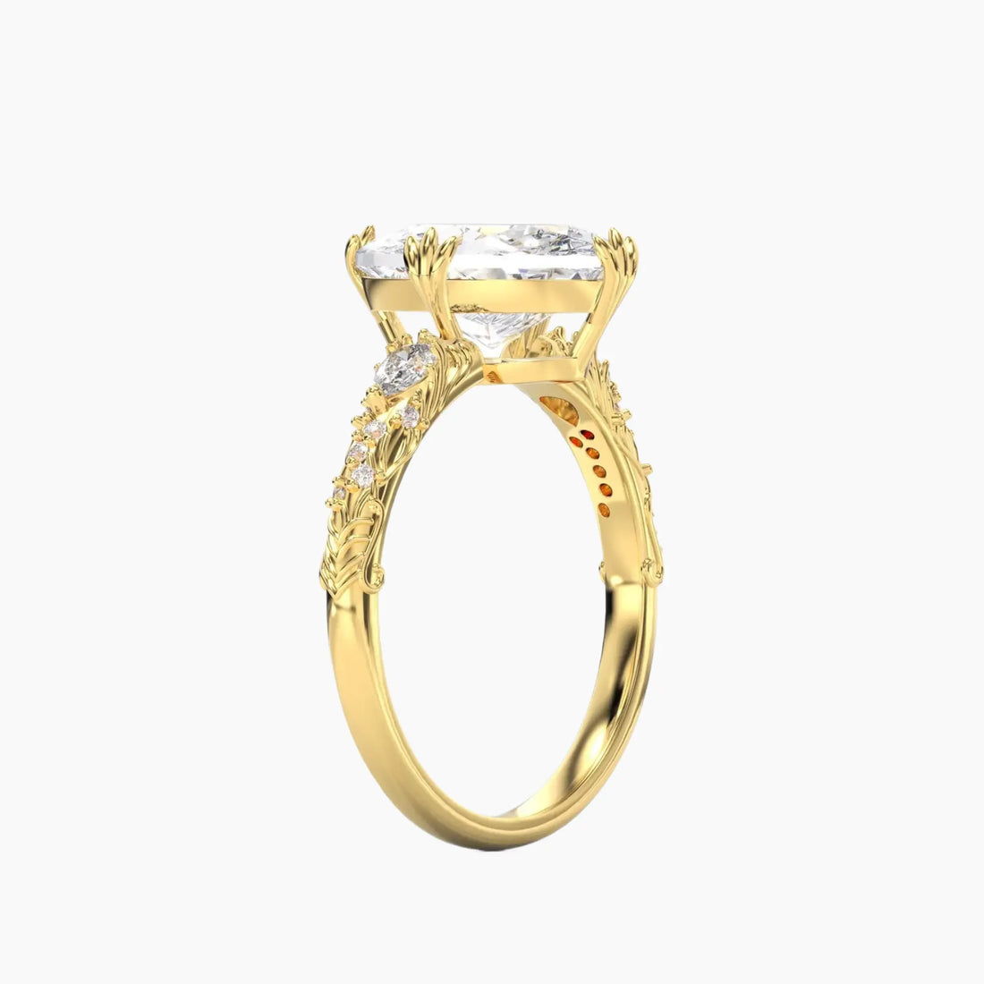Velour Oval Unique Diamond Ring Setting in 14K White Gold