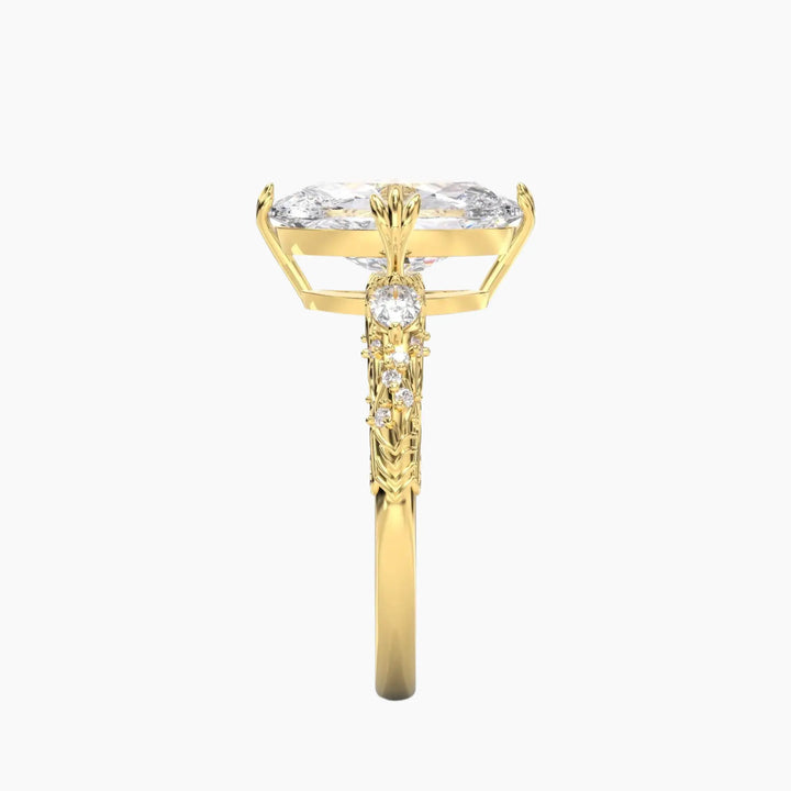 Velour Oval Unique 2.5 Carat Lab Grown Diamond Engagement Ring in 18K Rose Gold