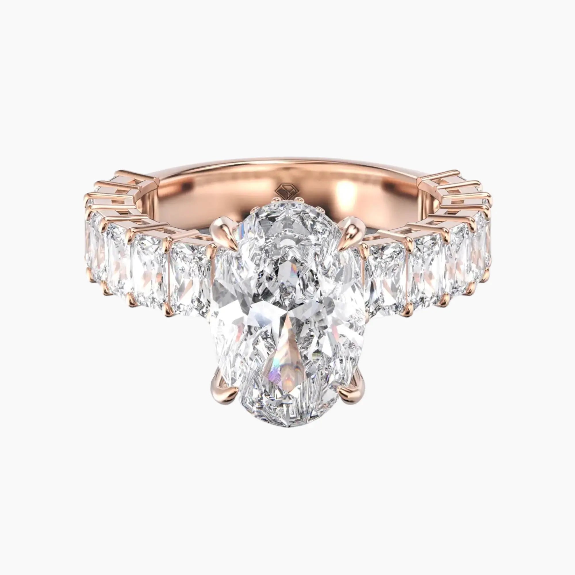 Petricor Oval Hidden Halo Diamond Ring Setting in 18K White Gold