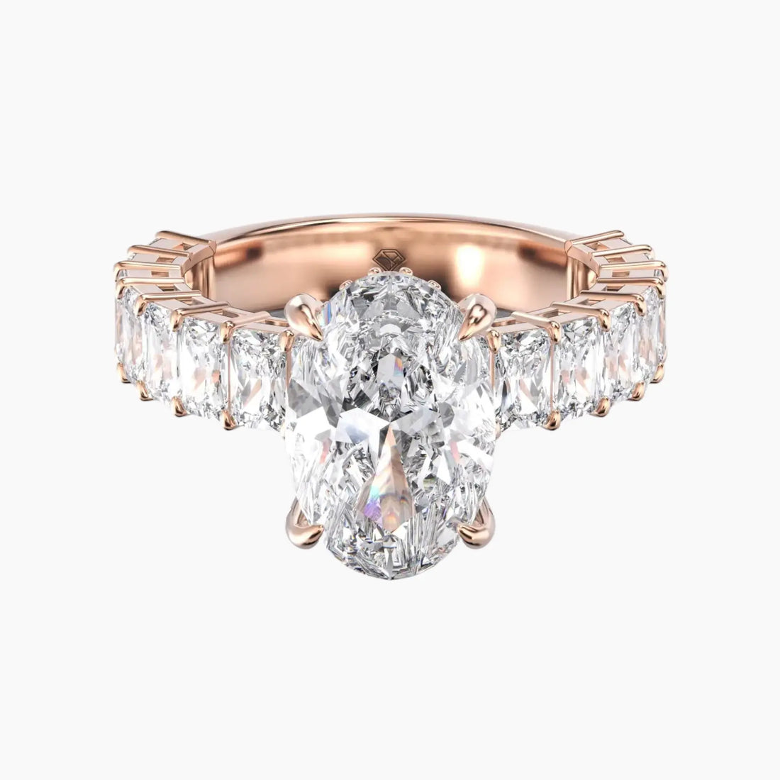 Petricor Oval Hidden Halo Diamond Ring Setting in 18K White Gold