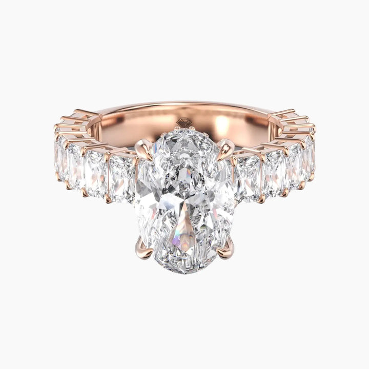 Petricor Oval Hidden Halo 1.5 Carat Lab Grown Diamond Engagement Ring in 14K Rose Gold