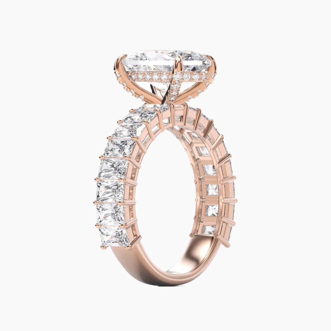 Petricor Oval Hidden Halo 2 Carat Lab Grown Diamond Engagement Ring in 18K White Gold
