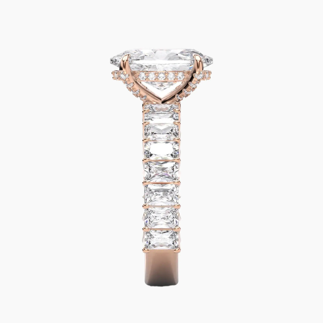 Petricor Oval Hidden Halo 2.5 Carat Lab Grown Diamond Engagement Ring in 18K Yellow Gold