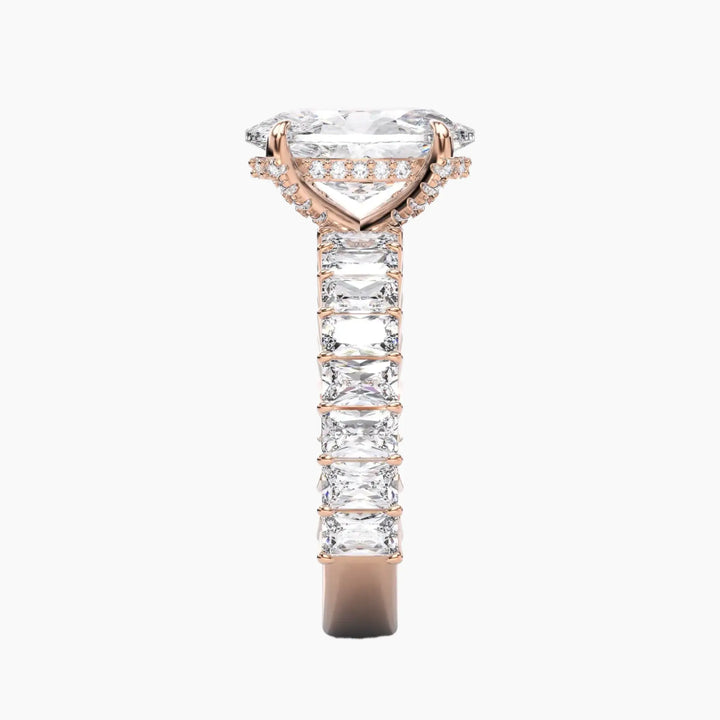 Petricor Oval Hidden Halo 1.5 Carat Lab Grown Diamond Engagement Ring in 18K White Gold
