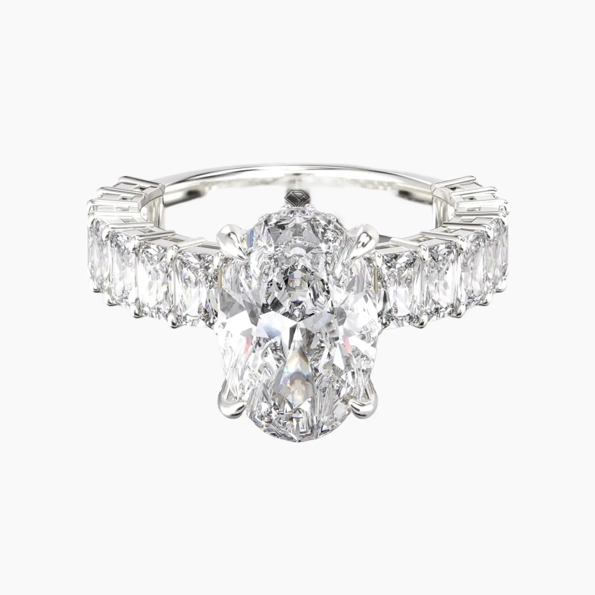 Petricor Oval Hidden Halo 3 Carat Lab Grown Diamond Engagement Ring in 14K Rose Gold