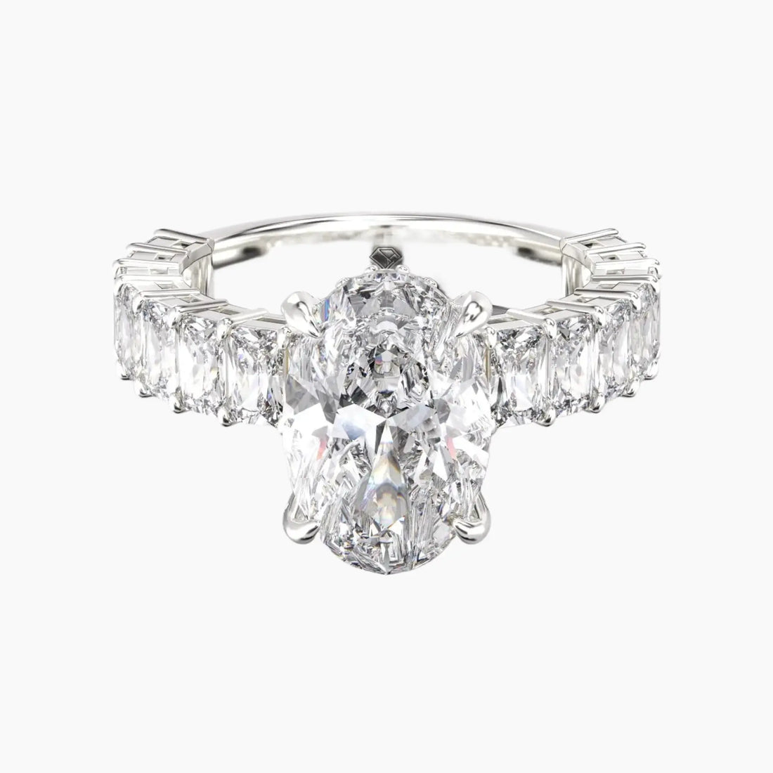 Petricor Oval Hidden Halo 3 Carat Lab Grown Diamond Engagement Ring in 14K Rose Gold