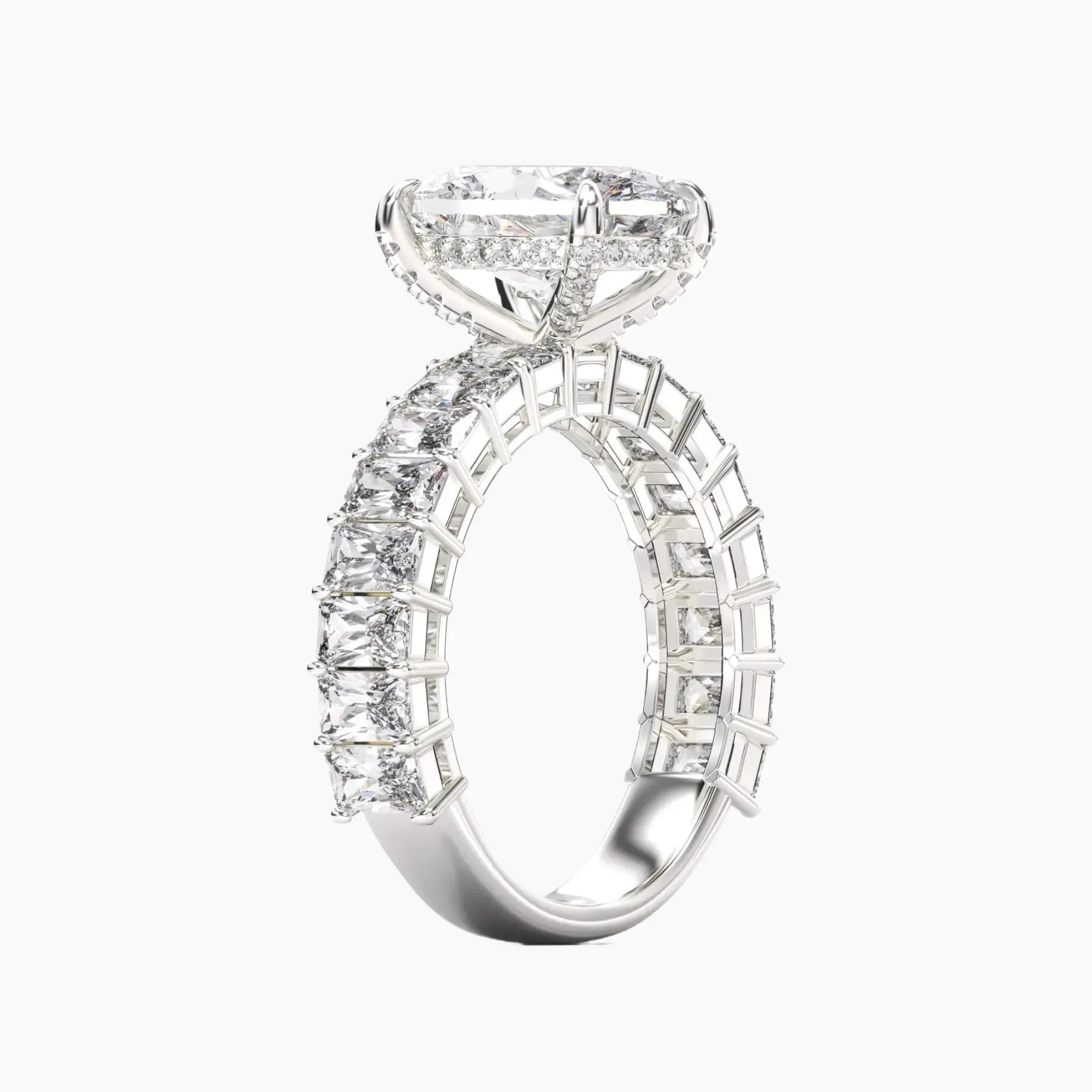 Petricor Oval Hidden Halo 2.5 Carat Lab Grown Diamond Engagement Ring in 18K Yellow Gold