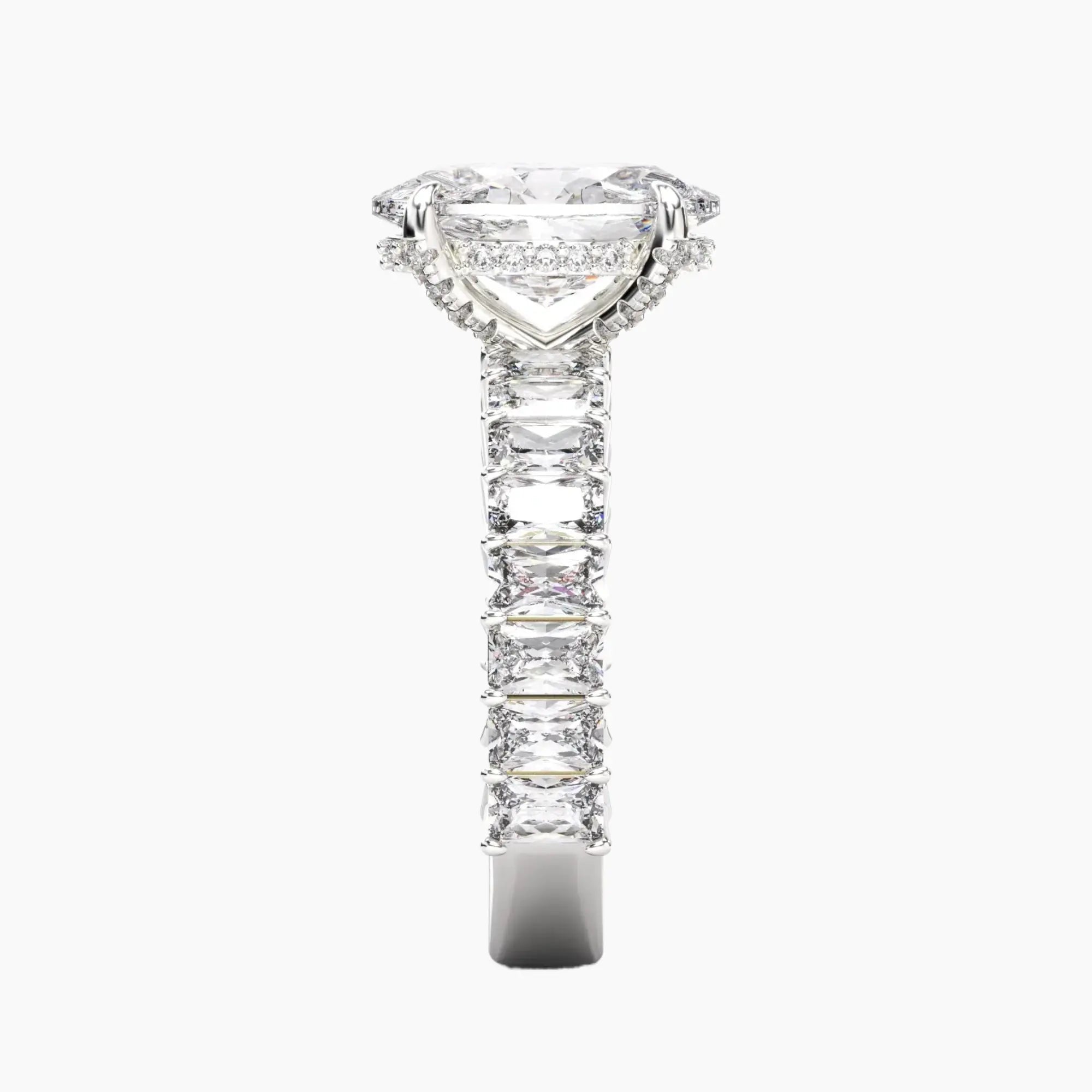 Petricor Oval Hidden Halo 3 Carat Lab Grown Diamond Engagement Ring in 14K Rose Gold