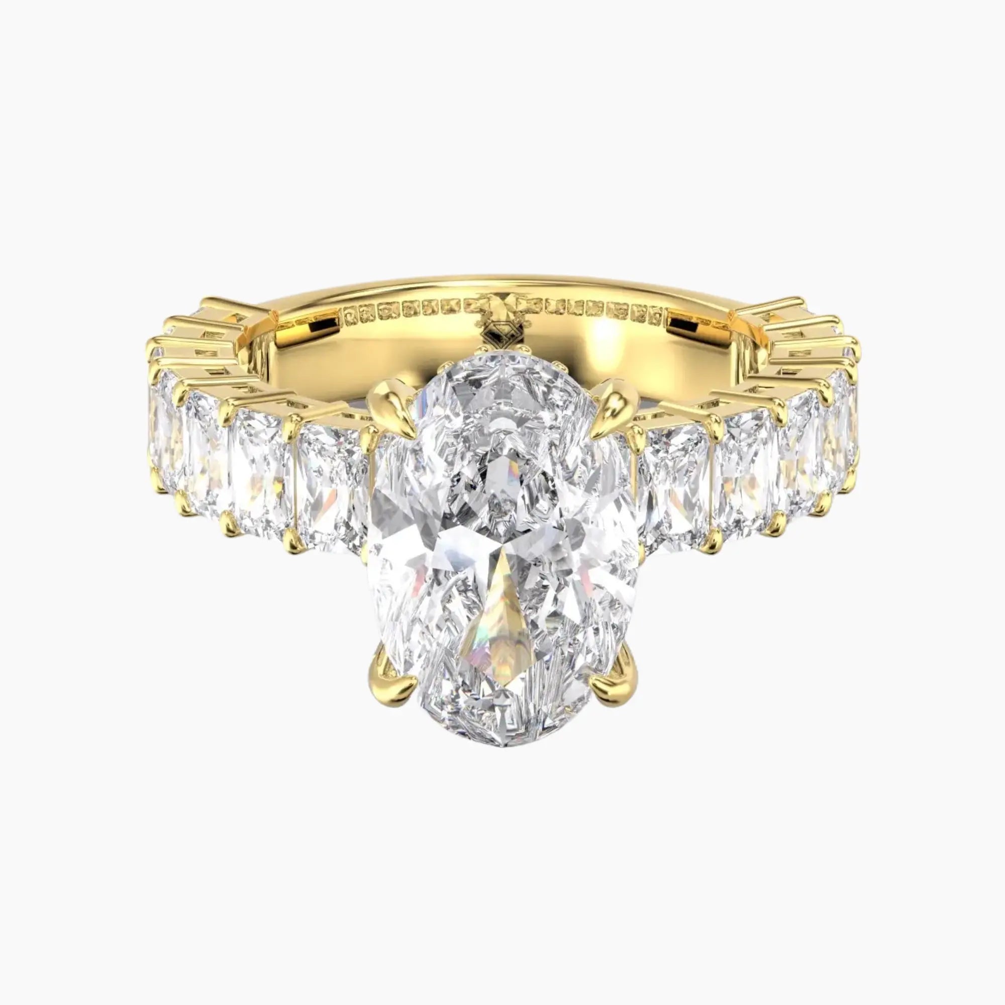 Petricor Oval Hidden Halo Diamond Ring Setting in 18K Yellow Gold