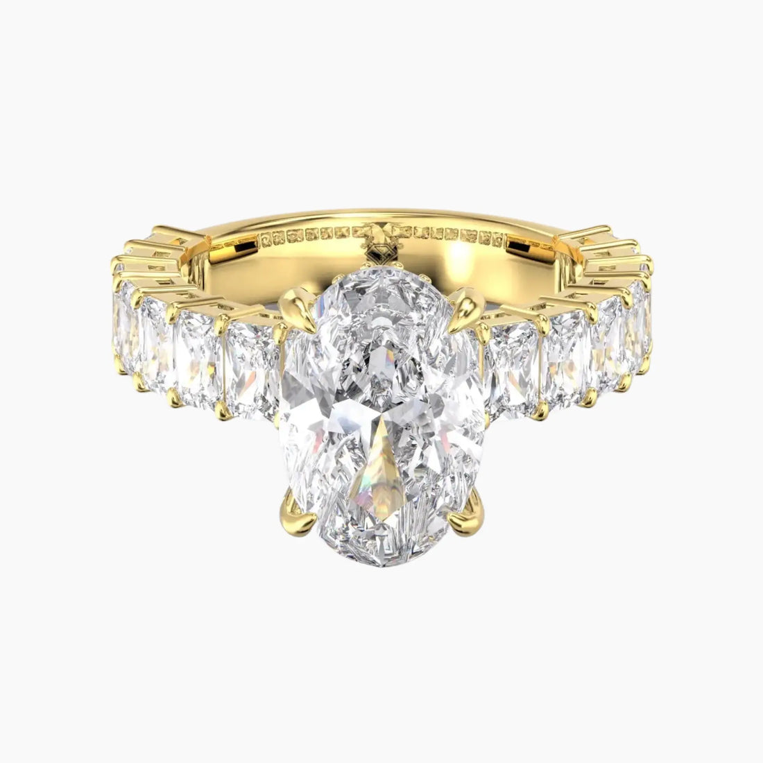 Petricor Oval Hidden Halo 3 Carat Lab Grown Diamond Engagement Ring in 18K White Gold