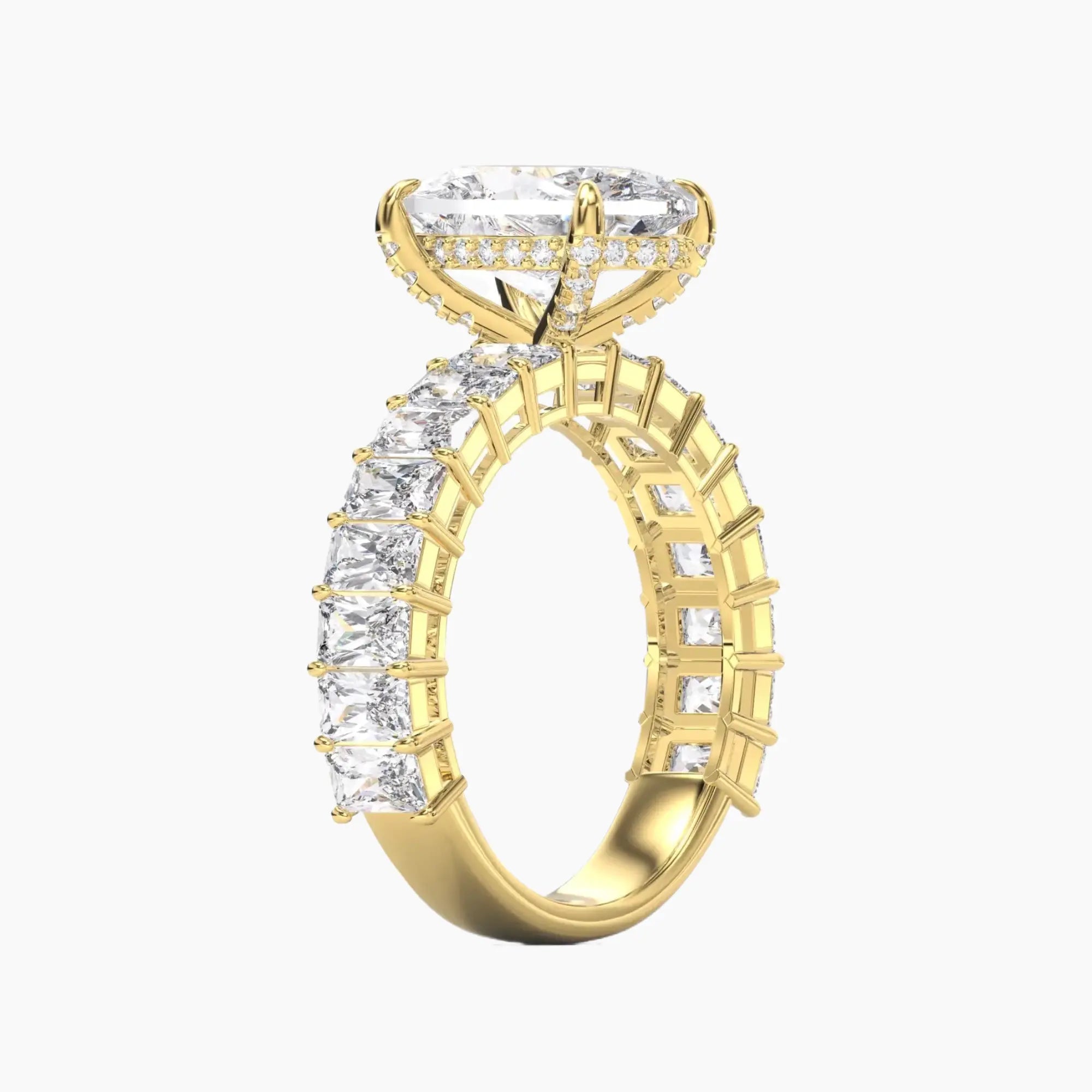 Petricor Oval Hidden Halo 3 Carat Lab Grown Diamond Engagement Ring in 18K White Gold