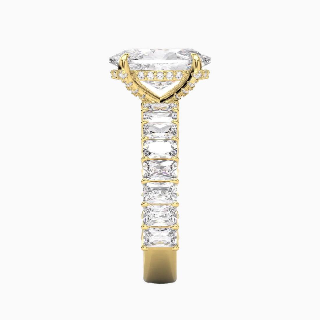 Petricor Oval Hidden Halo 3 Carat Lab Grown Diamond Engagement Ring in 18K Rose Gold