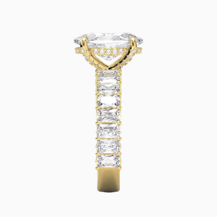 Petricor Oval Hidden Halo 3 Carat Lab Grown Diamond Engagement Ring in 18K Rose Gold