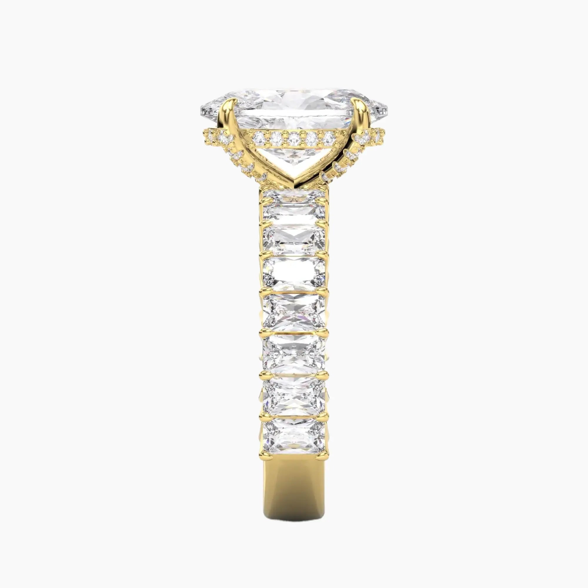 Petricor Oval Hidden Halo Diamond Ring Setting in 14K Rose Gold