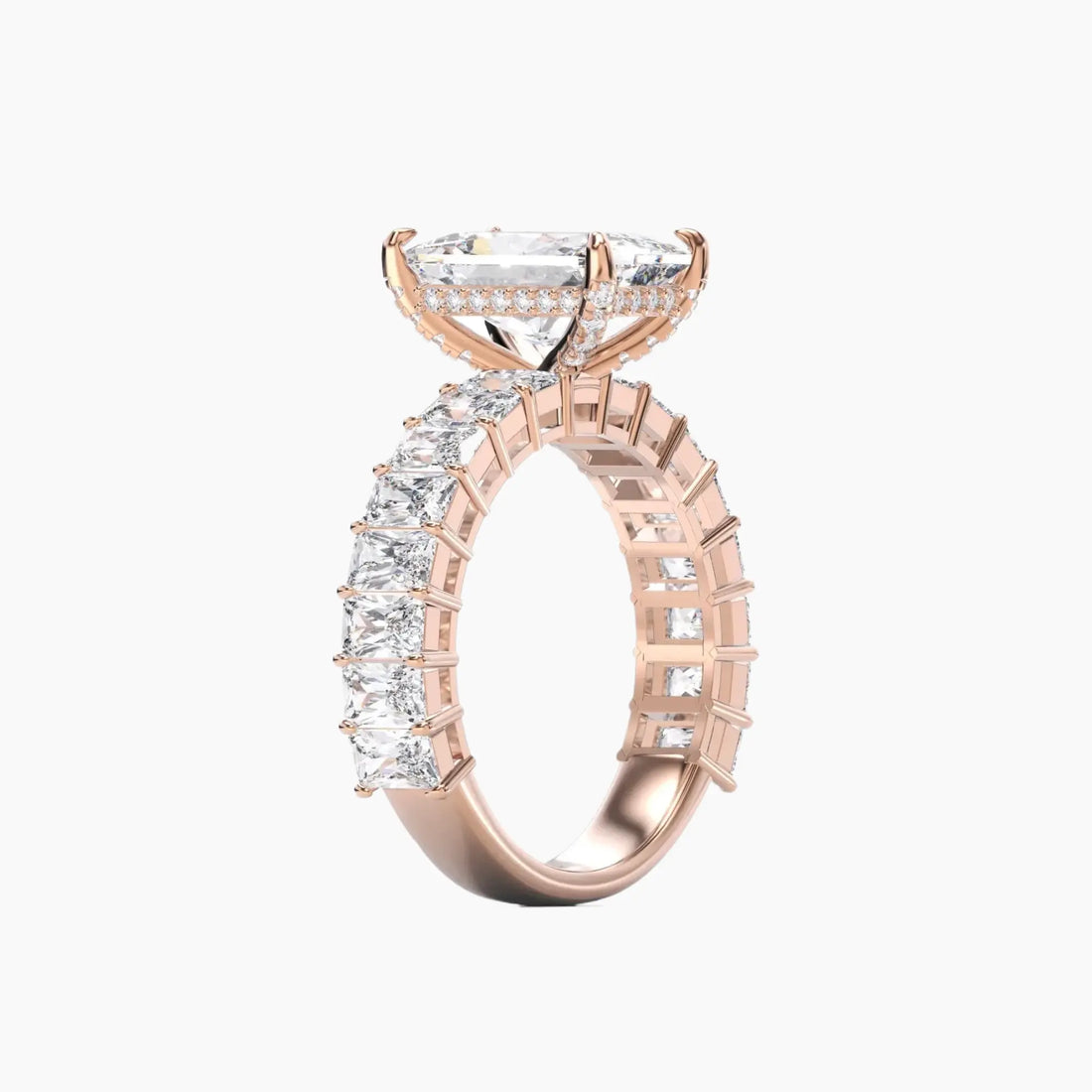 Petricor Radiant Hidden Halo 1.5 Carat Lab Grown Diamond Engagement Ring in 14K White Gold