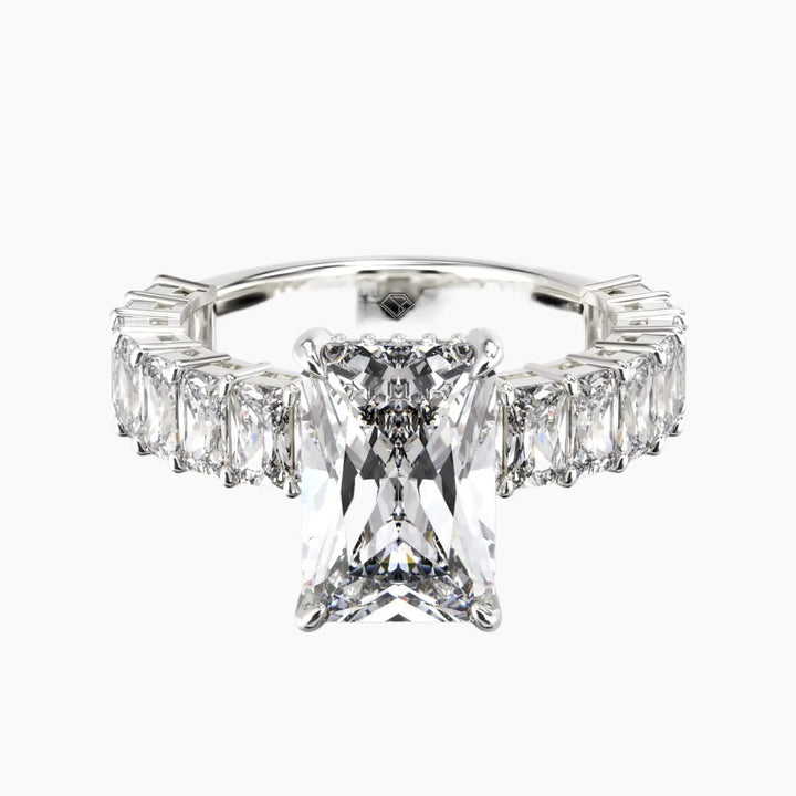 Petricor Radiant Hidden Halo 1.5 Carat Lab Grown Diamond Engagement Ring in 14K White Gold
