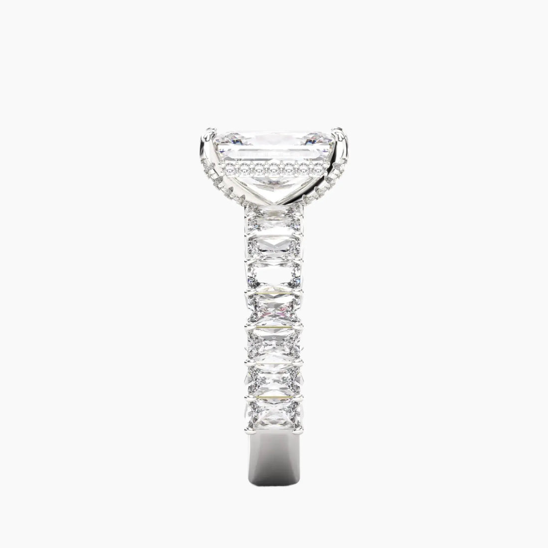 Petricor Radiant Hidden Halo 2.5 Carat Lab Grown Diamond Engagement Ring in 18K White Gold