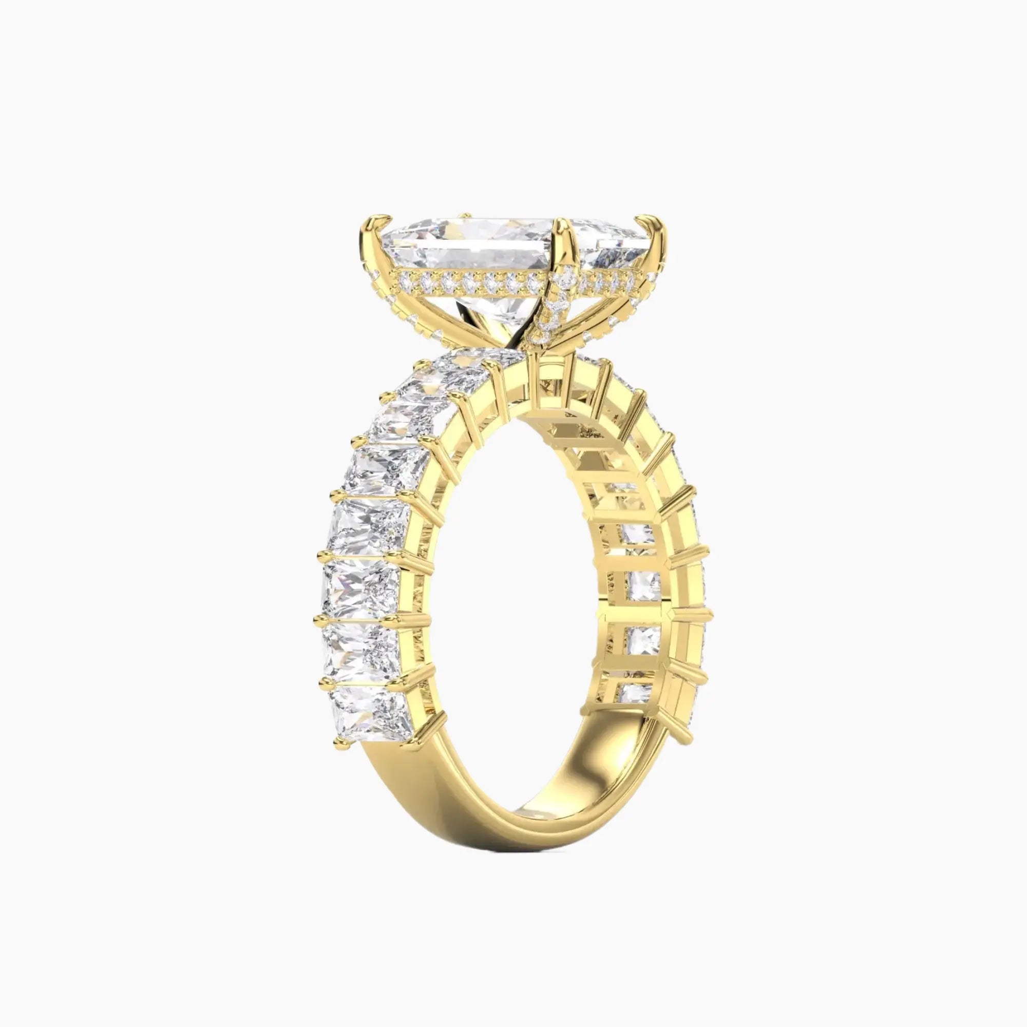 Petricor Radiant Hidden Halo 1 Carat Lab Grown Diamond Engagement Ring in 18K Rose Gold