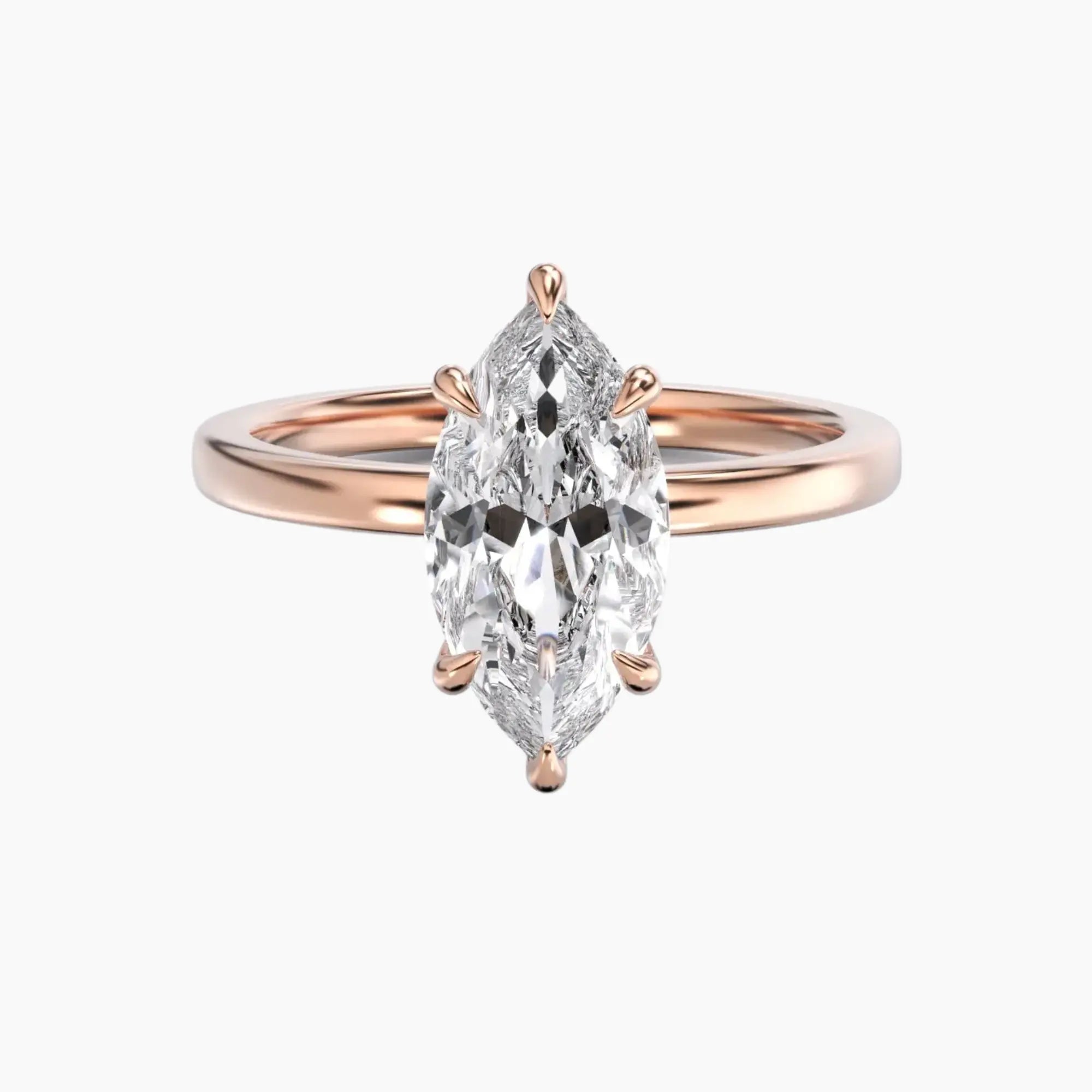 Beryl Marquise Hidden Halo 1.5 Carat Lab Grown Diamond Engagement Ring in 18K Yellow Gold