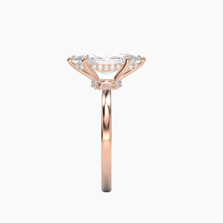 Beryl Marquise Hidden Halo 3 Carat Lab Grown Diamond Engagement Ring in 14K Yellow Gold