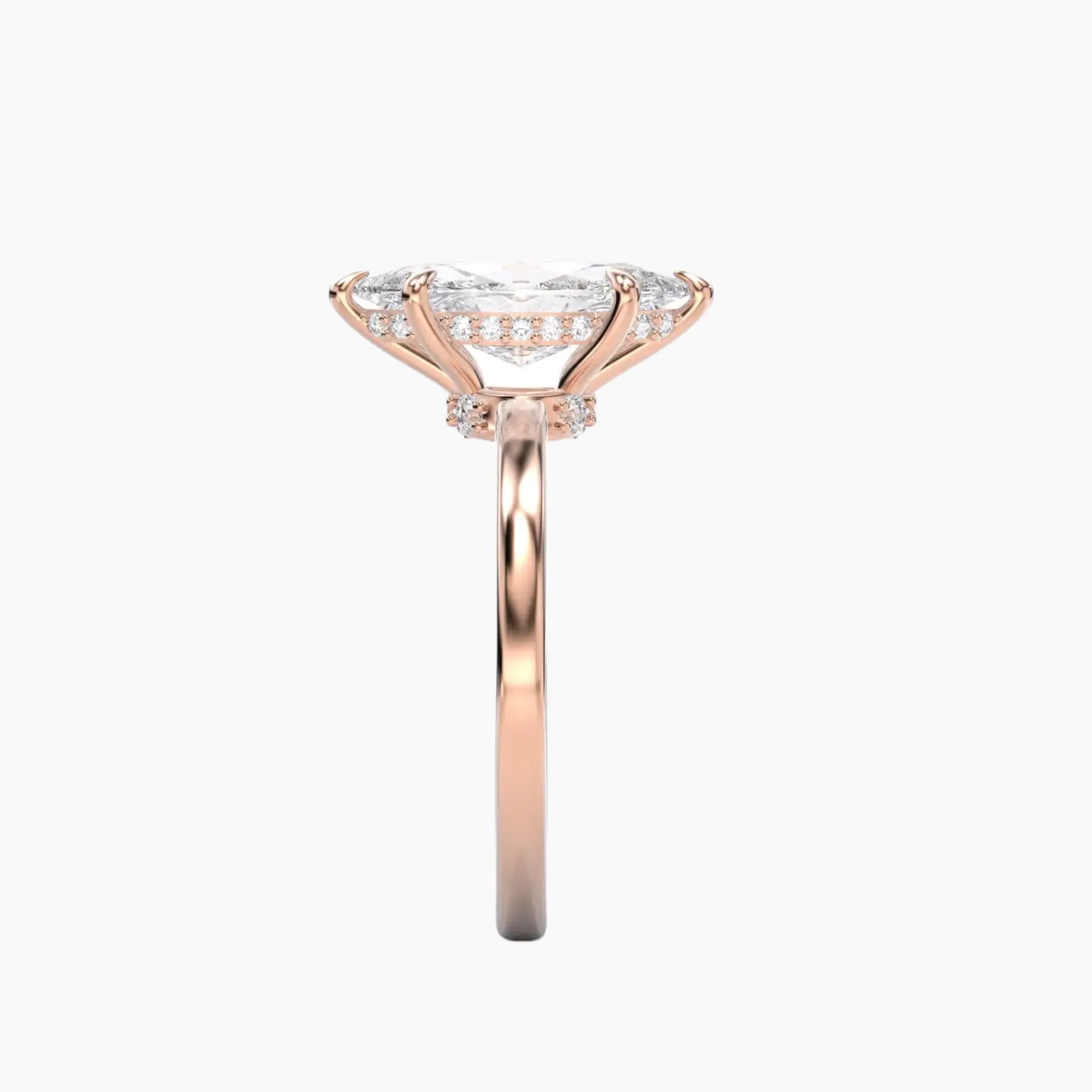 Beryl Marquise Hidden Halo 1.5 Carat Lab Grown Diamond Engagement Ring in 14K White Gold
