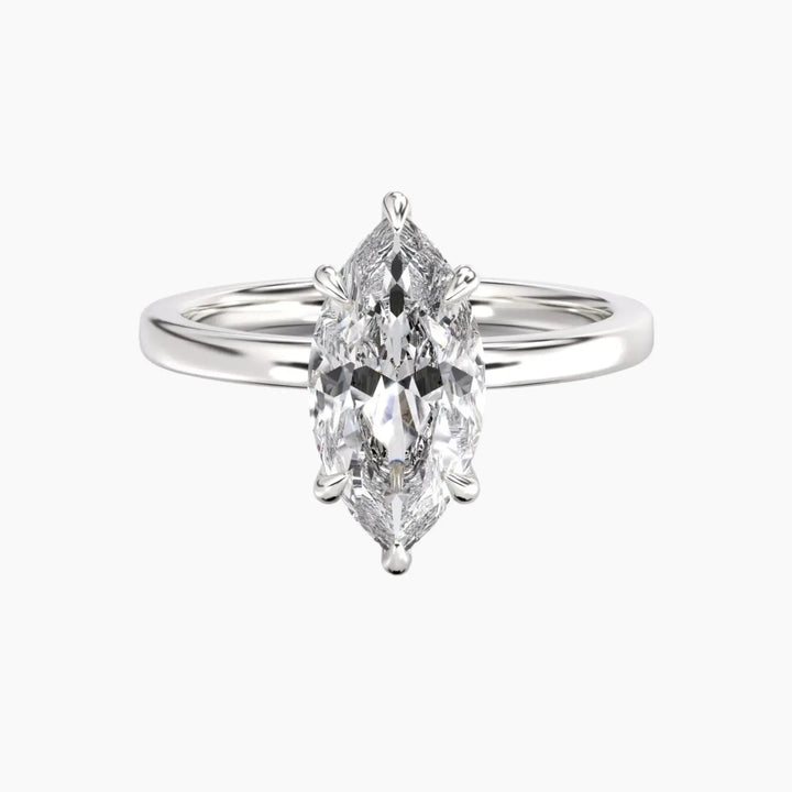 Beryl Marquise Hidden Halo 2 Carat Lab Grown Diamond Engagement Ring in 18K White Gold