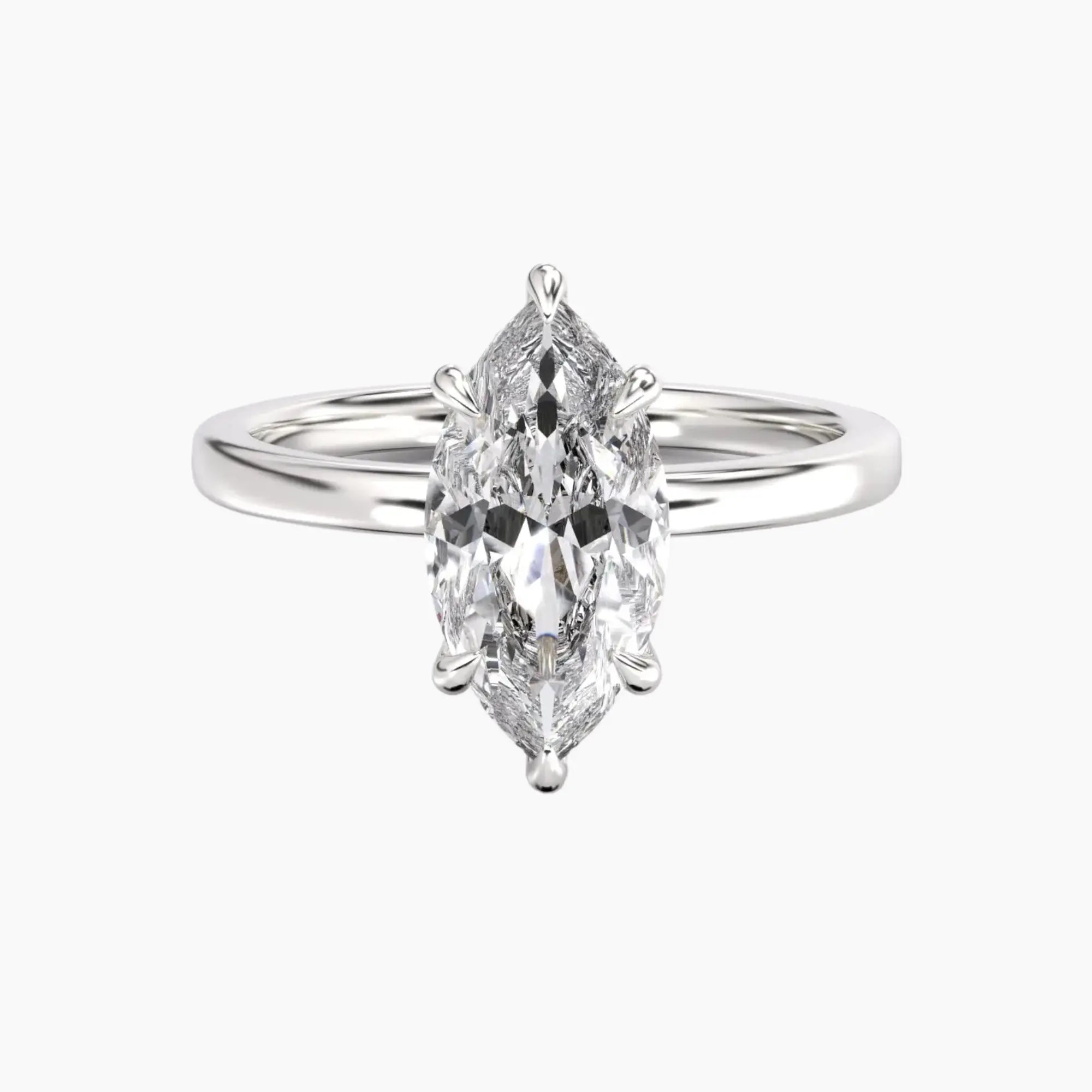 Beryl Marquise Hidden Halo 3 Carat Lab Grown Diamond Engagement Ring in 18K Rose Gold
