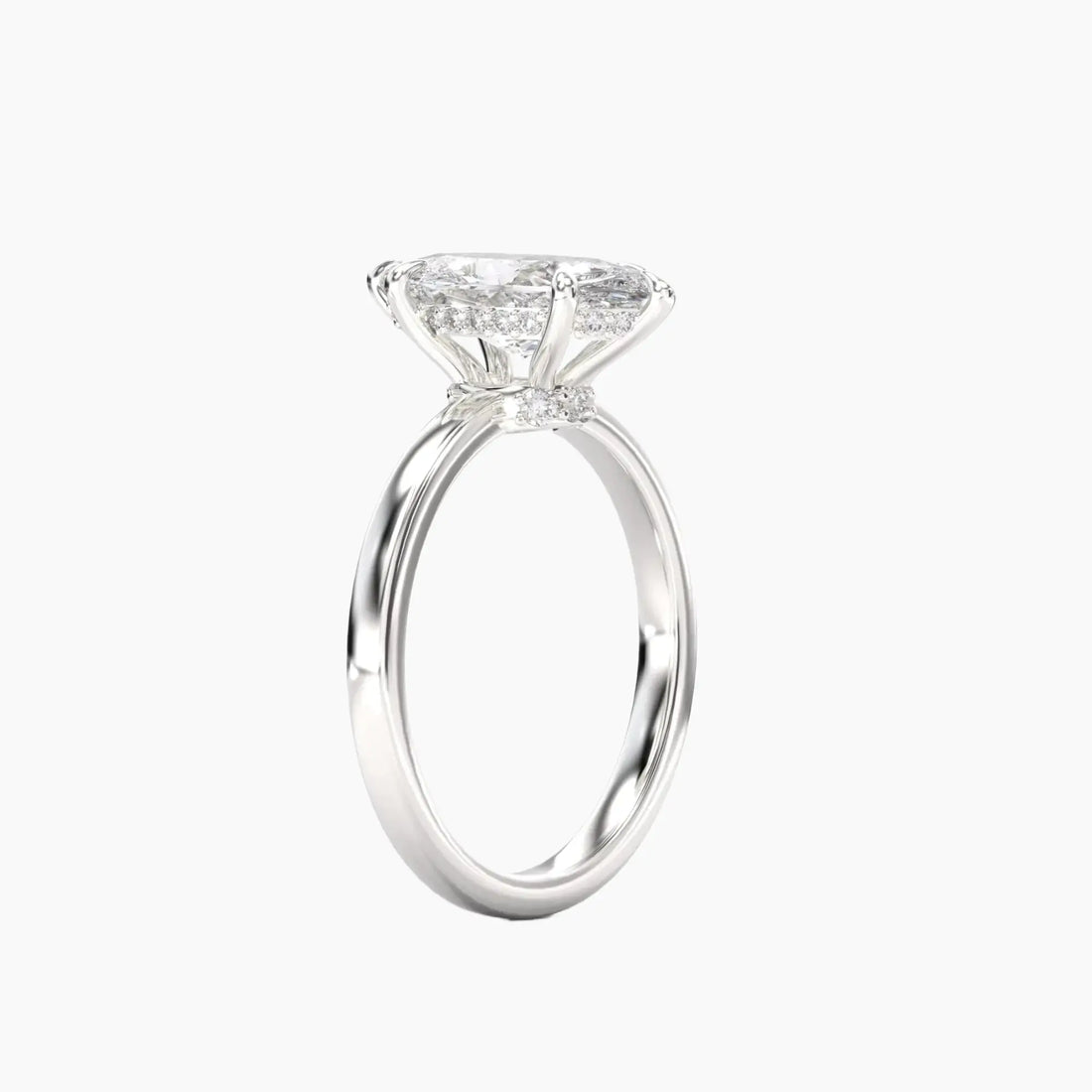 Beryl Marquise Hidden Halo 2.5 Carat Lab Grown Diamond Engagement Ring in 18K White Gold